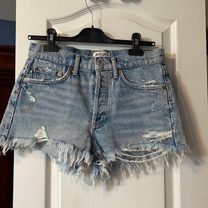 AGolde High Rise Denim Shorts